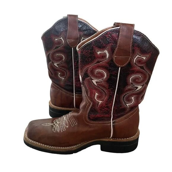 California Rodeo Western Leather Unisex Boots SZ 6.5 - Picture 8 of 13